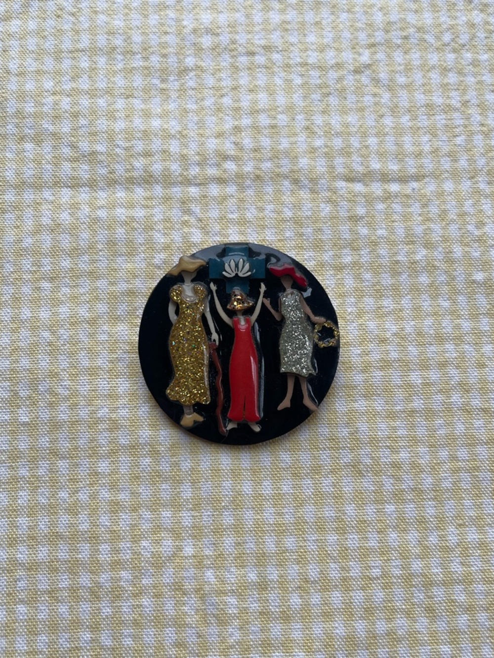 Vintage Lucinda Layered Acrylic Pin